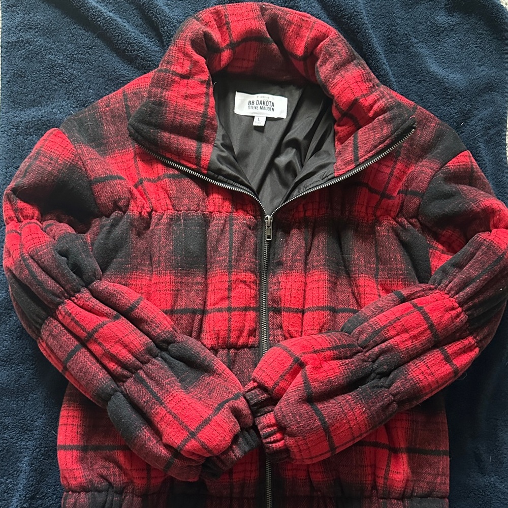 BB Dakota Red and Black Checkered Jacket